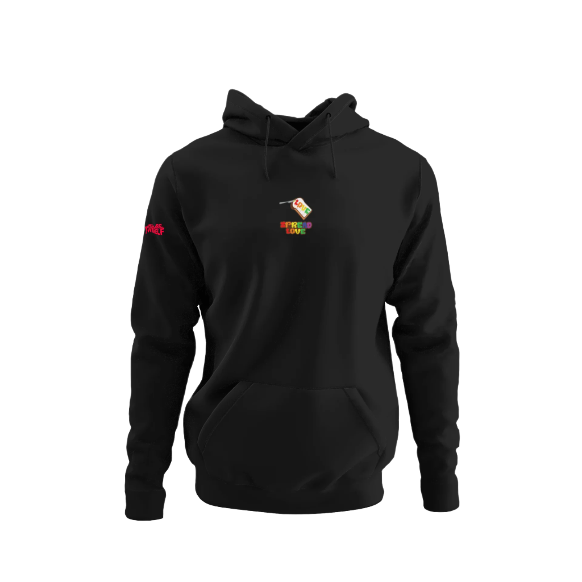 Embroidered Black Spread Love LGBTQ hoodie Nerd Square