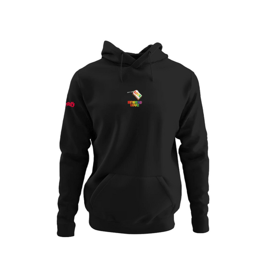 Embroidered Black Spread Love LGBTQ hoodie Nerd Square