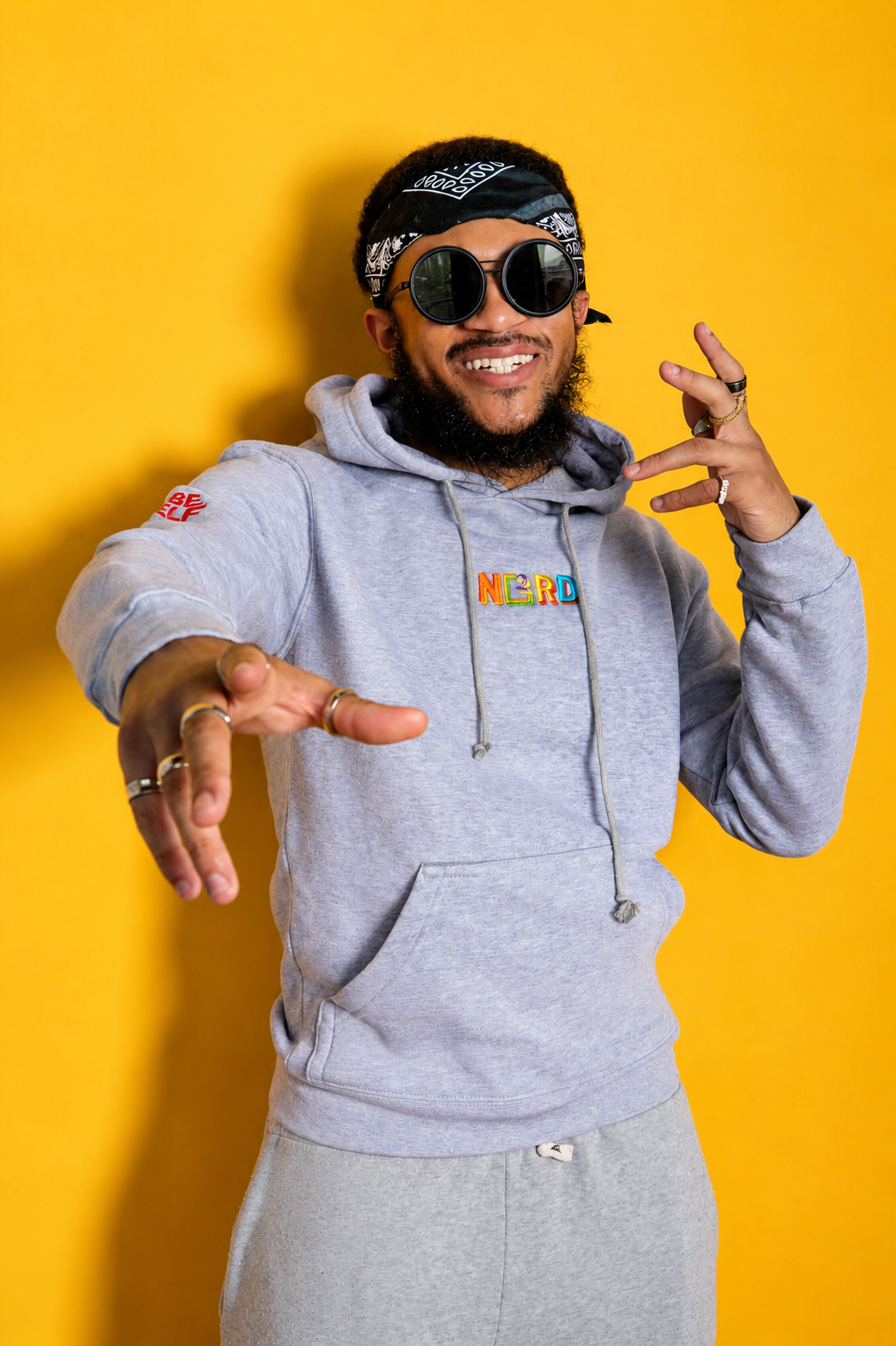 Embroidered Be Yourself Hoodie