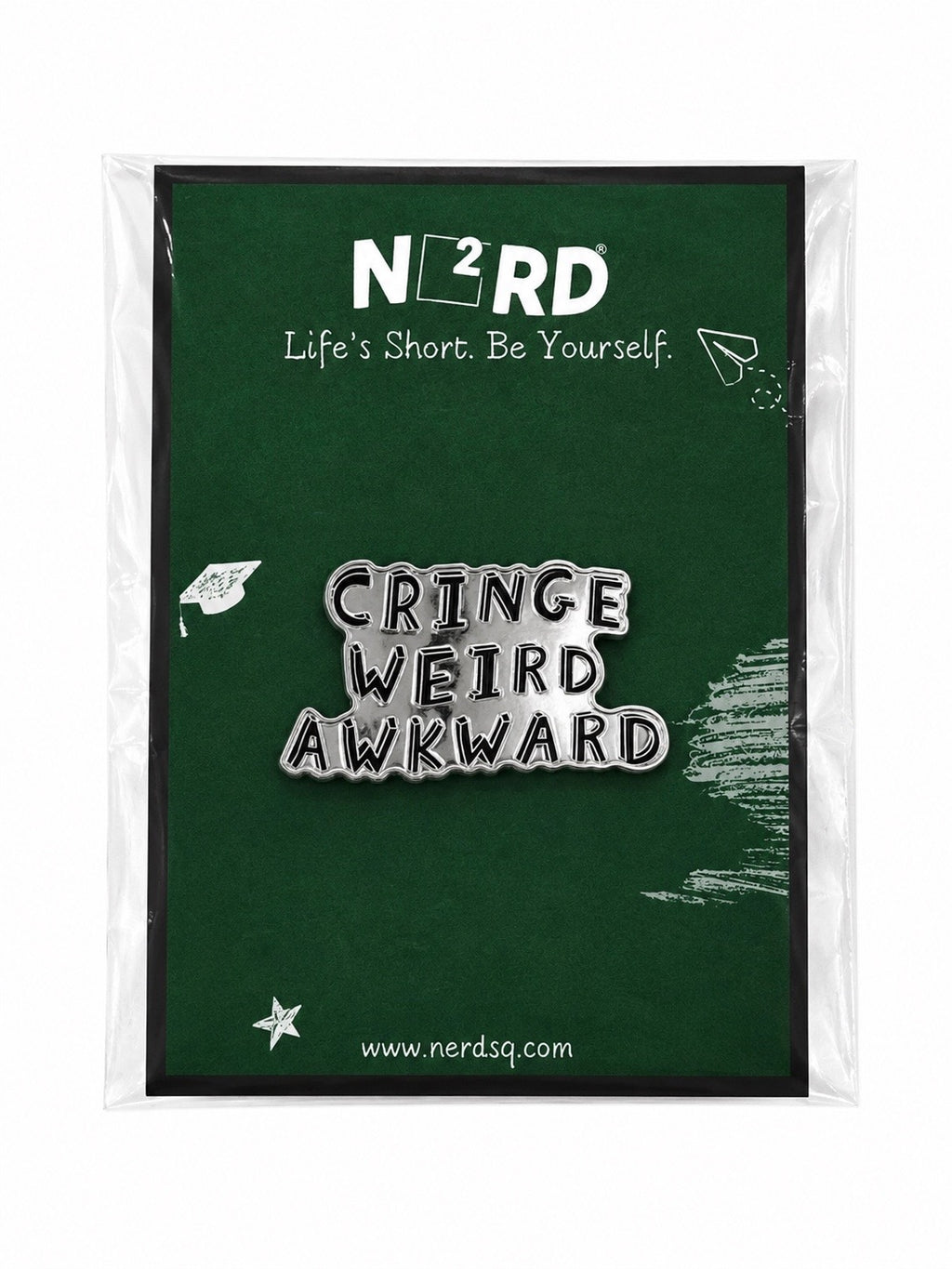 Cringe. Weird. Awkward. Enamel Pin